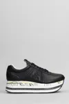 Premiata Low Top Sneakers With Contrast Platform Sole In Black