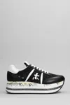 Premiata Beth Sneakers In Black Leather And Fabric In Black