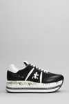 Premiata Beth Sneakers In Black Leather And Fabric
