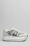 Premiata Beth 6952 Sneakers In Leather With Zebra Print In White