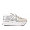 PREMIATA BETH SNEAKERS IN WHITE SUEDE TRANSPARENT RIPSTOP FABRIC