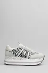 Premiata Beth 6952 Sneakers In Leather With Zebra Print In Grey
