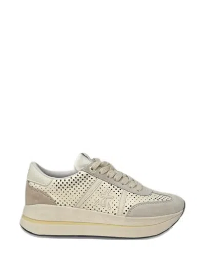 Premiata Bethcoin 8171 Perforated Platform Sneakers In Gray