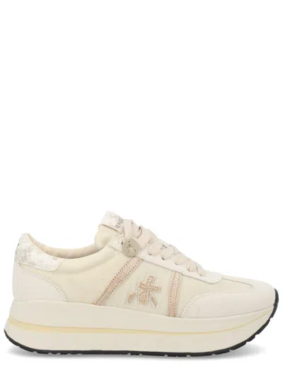 Premiata Bethcoin Beige Polyamide Low Sneakers In Neutral