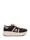 Premiata Black Animal Print Sneakers In Multi