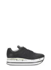 Premiata Low Top Sneakers With Contrast Platform Sole In Black