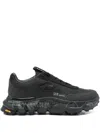 Premiata Low-profile Black Sneakers With Textured Sole In Black