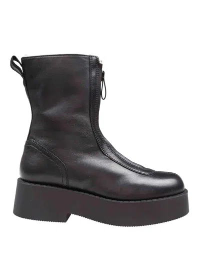 Premiata Black Leather Ankle Boot