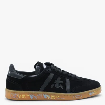Premiata Bonnie 8199 Round-toe Suede Sneakers In Black