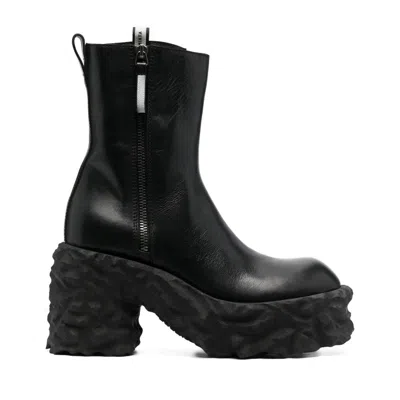 Premiata Black Leather Chunky Sole Boots
