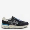 Premiata Layered White And Grey Sneakers With Sculpted Sole In Black