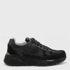 Premiata Sparkling Low Top Sneakers With Padded Collar In Black