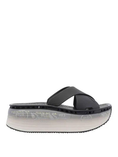 Premiata Black Moura Platform Sandals