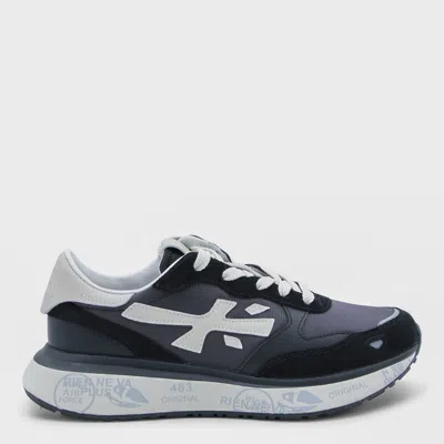 Premiata Navy Leather Lauryn Sneakers In Blue
