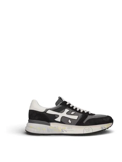 Premiata Blue Logo Mick Sneakers In Black