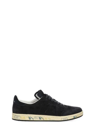 Premiata Blue Bonnie 8589 Suede Leather Low-top Sneakers In Black