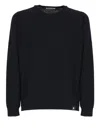 Premiata Ribbed Crewneck Cotton Sweater With Long Sleeves