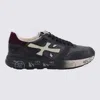Premiata Mick Model Round Toe Sneakers With Suede Accents In Black