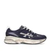 Premiata Blue Moerun Suede And Ripstop Technical Fabric Sneakers In Black