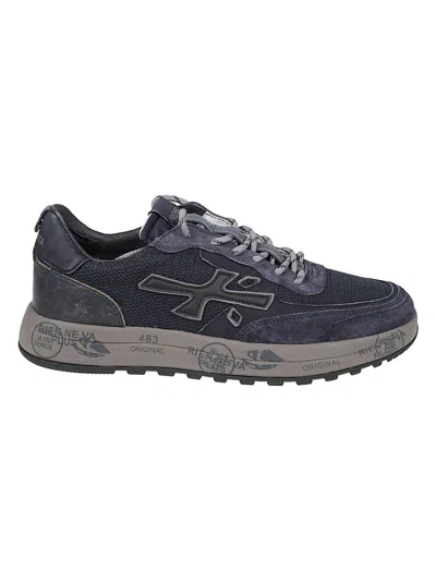 Premiata Blue Nous Mesh Suede Calfskin Sneakers