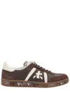 Premiata Suede Sneakers With Rubber Sole And Perforations In Brown