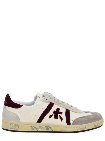 Premiata Sneakers With Contrast Heel Tab And Rubber Sole In Multi