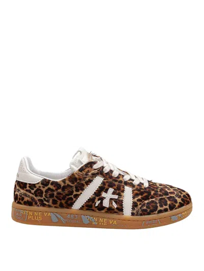 Premiata Bonnie Sneakers In Spotted Pony Skin In Brown