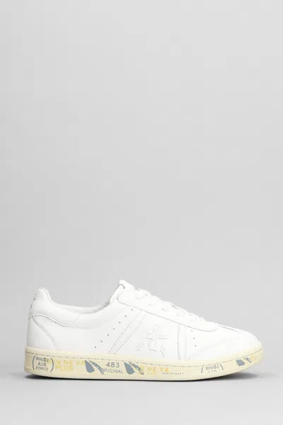 Premiata Bonnie Sneakers In White Leather In Bianco