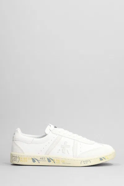 Premiata Bonnie Sneakers In White Suede And Leather