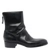 Premiata Heeled Leather Ankle Boots With Round Toe In Black