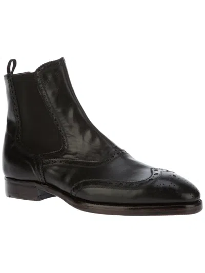 Premiata Brogue Chelsea Boot In Black