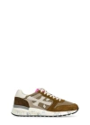 PREMIATA BROWN LEATHER AND TECH FABRIC SNEAKERS