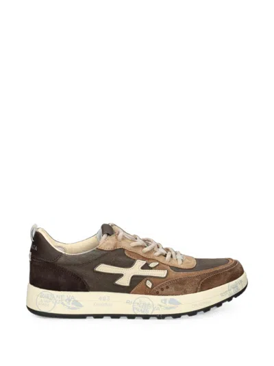 Premiata Brown Logo Nous Sneakers In Black