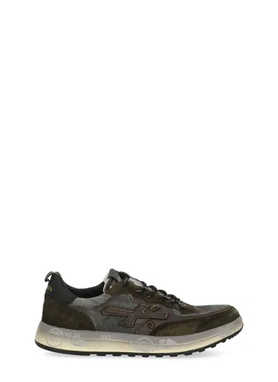 Premiata Brown Nous 8685 Technical Fabric Leather Low-top Sneakers In Multi