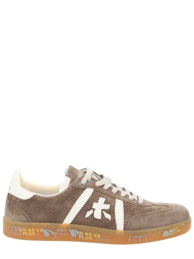 Premiata Brown Rubber Eva Calf Leather Pu Goat Leather Sneakers In Neutral
