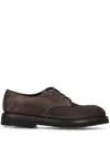 Premiata Leather Derby Shoes In Brown