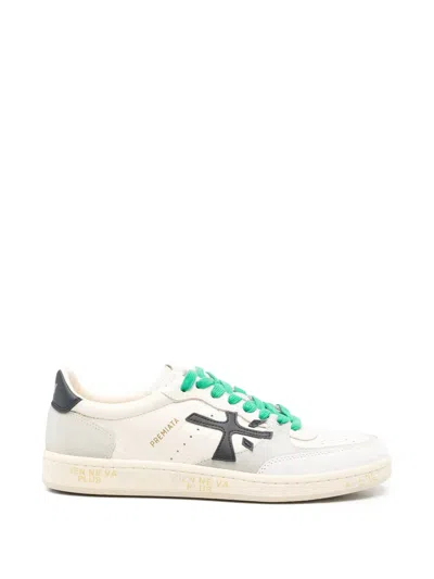 Premiata Bskt Clay 7262 Appliqué Sneakers In White