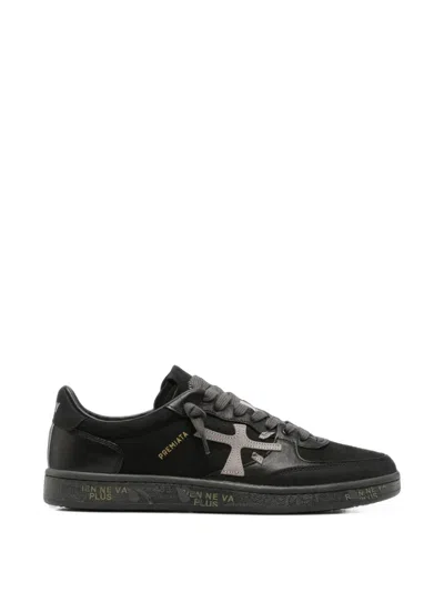 Premiata Bskt Clay 8713 Logo-patch Sneakers In Black