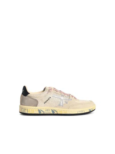 Premiata 'bskt Clay' Grey Leather Blend Sneakers In Gray