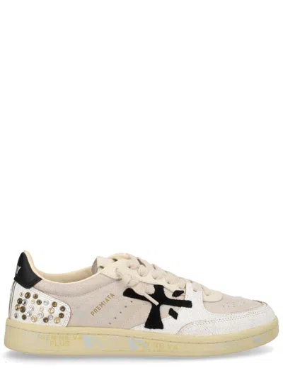 Premiata Bsktclad Metallic Accents Textured Low-top Sneakers In Multi
