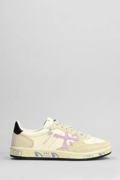 PREMIATA BSKT CLAY SNEAKERS IN BEIGE SUEDE AND LEATHER