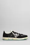 PREMIATA BSKT CLAY SNEAKERS IN BLACK SUEDE AND LEATHER