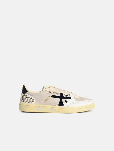 Premiata 'bskt Clay' Two-tone Leather Blend Sneakers In White