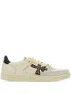 Premiata Low Top Leather Sneakers With Rubber Sole In Multi