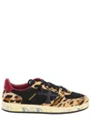 Premiata Leopard Print Low-top Sneakers With Black Suede Overlays In Animal Print