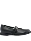 Premiata Buckle-detail Round-toe Ballet Flats In Black