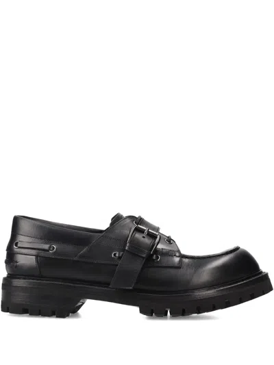 Premiata Buckle Strap Loafers In Black