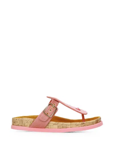Premiata Buckle-fastening Calf-hair Sandals In Pink