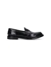 Premiata Grained Texture Leather Penny Loafers In Black