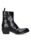 Premiata Calf Leather Ankle Boots With Side Zip Closure And Raised Stitching In Black